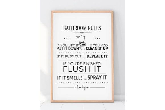 Download Bathroom Rules Printable Wall Art - Printable wall Collection