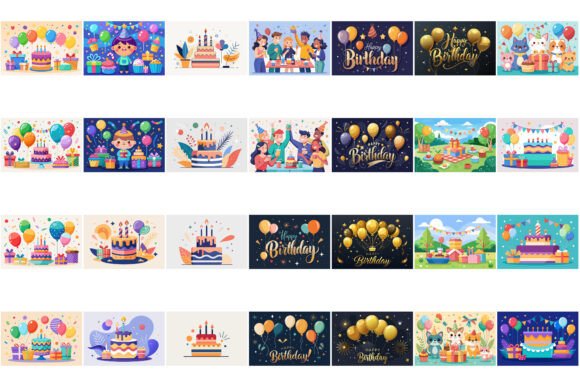 Download Birthday Vector Illustration Bundle - Vector Collection