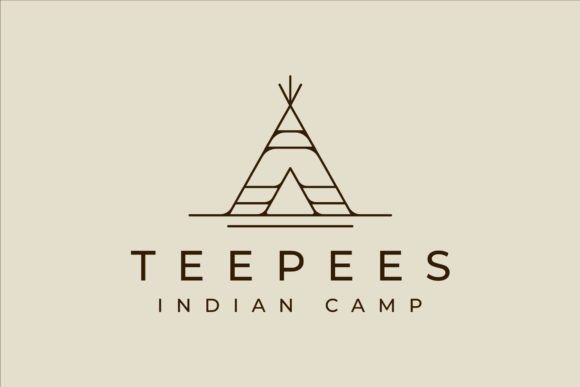 Download Teepees Indian Line Logo Vector Design - Vector Collection