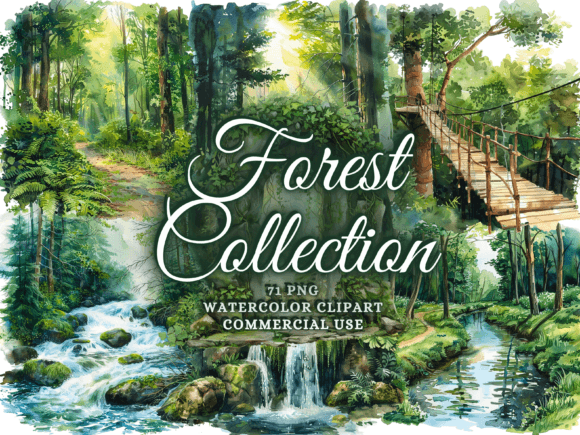 Download Watercolor Forest Clipart - Woodland Png - Forest clipart Collection