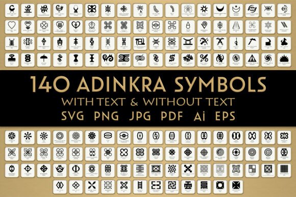Download 140 African Adinkra Symbol Vector Bundle - Vector Collection