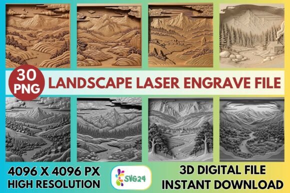 Download 3d Landscape Laser Engrave File - Premium Resources