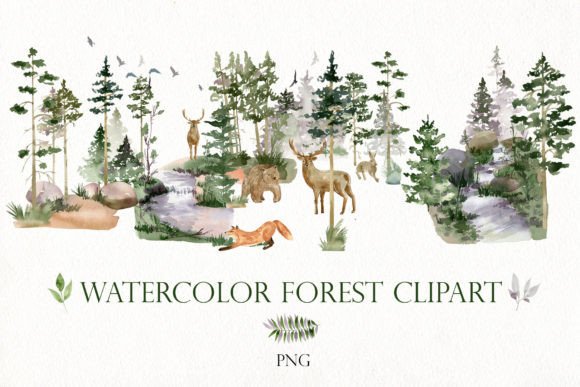 Download Watercolor Forest Clipart. - Premium Resources
