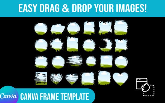 Download 24 Brushstroke Canva Frame Template - Brush Collection