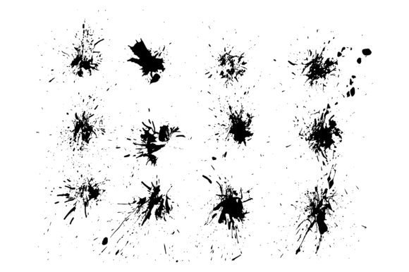 Download Blot Ink Spots Vector Background Set - Vector Collection