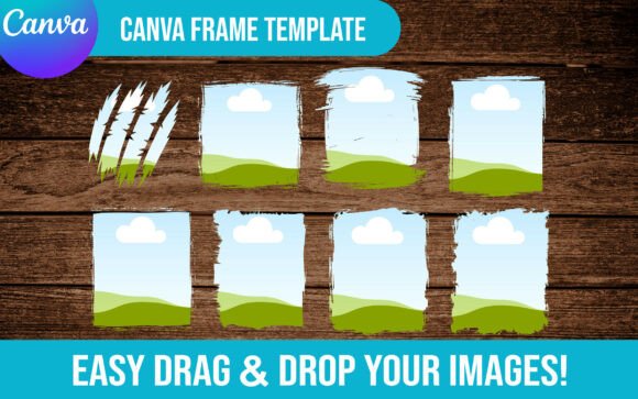 Download 8 Brushstroke Canva Frame Template - Brush Collection